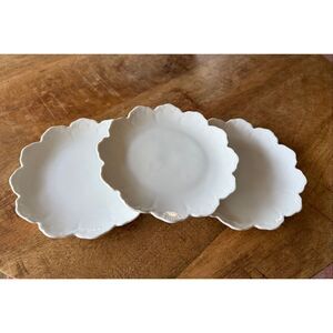 Antique Rosenthal Bavaria Porcelain Plates Malmaison Set of 3 White